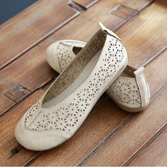 Handmade Retro Hollow-Out Breathable Flats Newgew Shoes