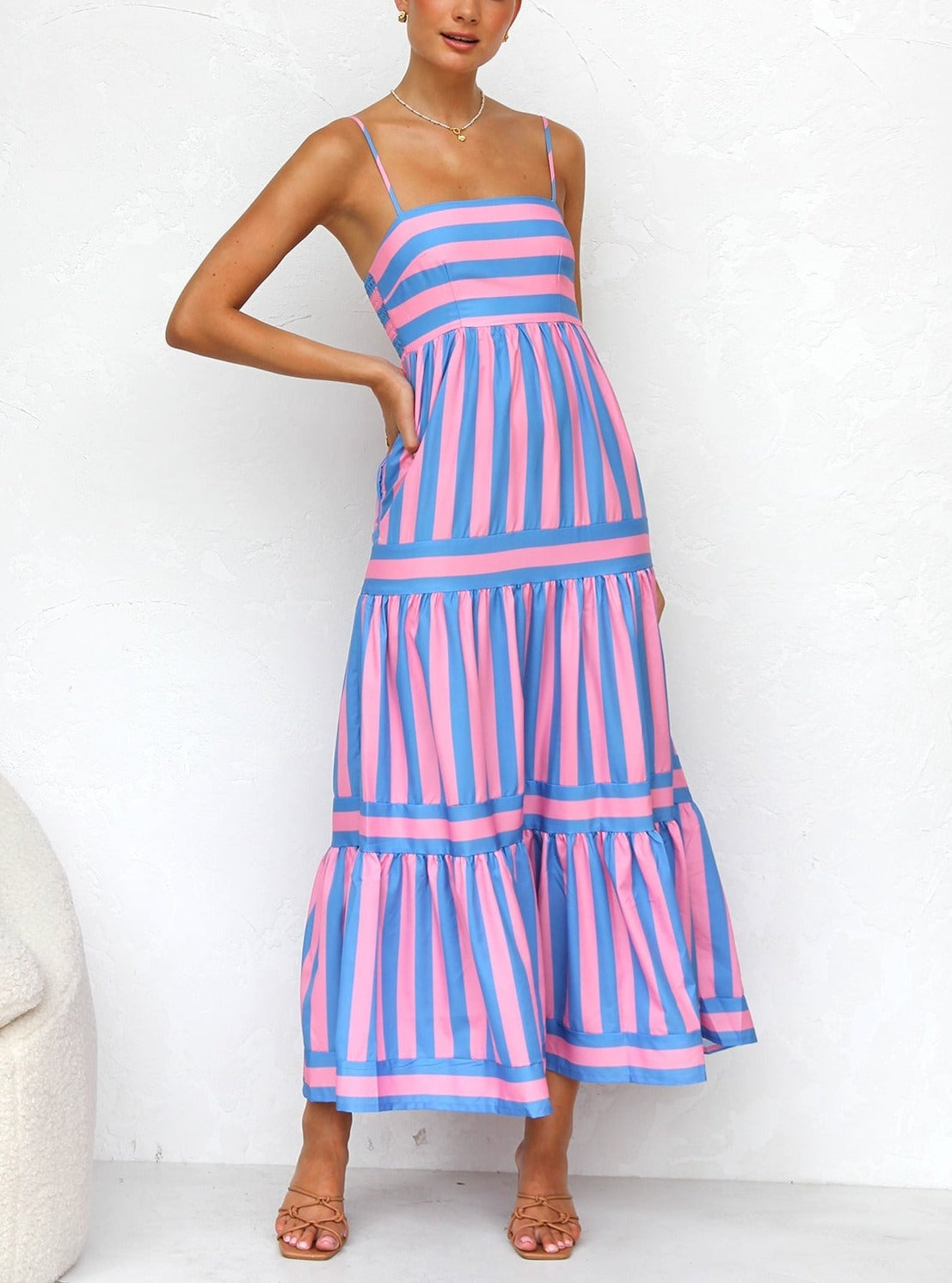 Laina Dress PINK/BLUE Newgew Dresses