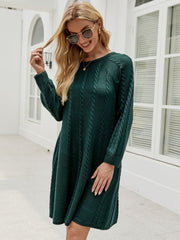 Stylish Solid Color A-Line Knit Dress Newgew Dresses