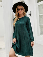 Stylish Solid Color A-Line Knit Dress Newgew Dresses