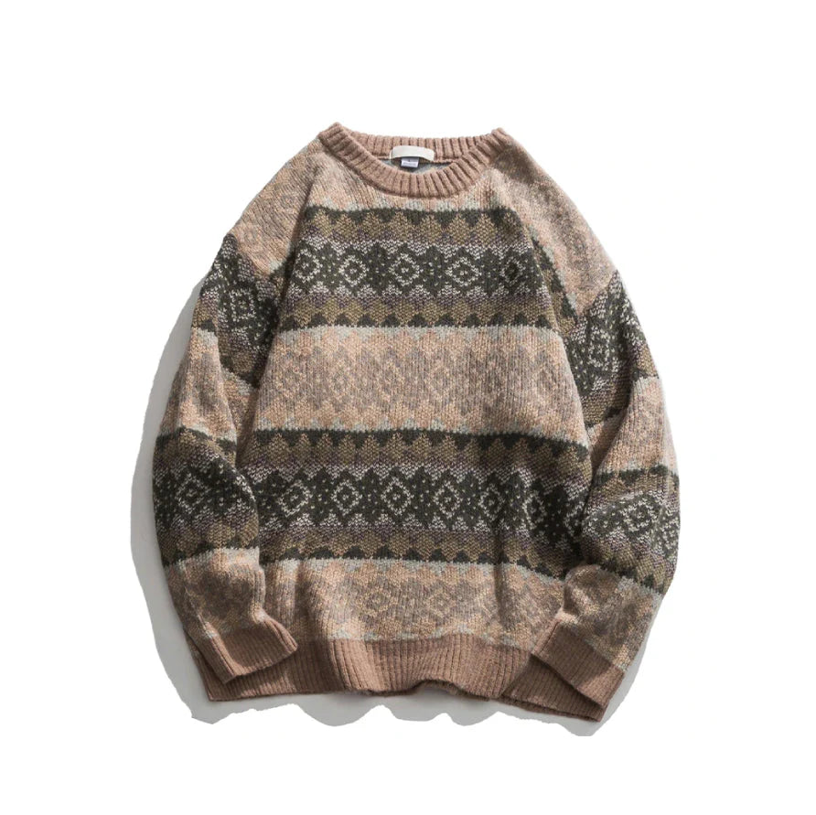 Jacquard Knit Grandad Jumper Newgew