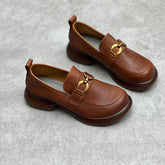 Leather Round Toe Comfortable Loafers Shoes Newgew Shoes