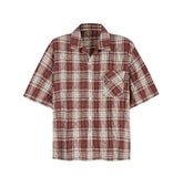 MADE EXTREME Oversized Short Sleeve Plaid Shirt Newgew