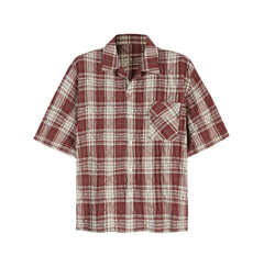 MADE EXTREME Oversized Short Sleeve Plaid Shirt Newgew