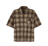 MADE EXTREME Oversized Short Sleeve Plaid Shirt Newgew