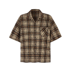 MADE EXTREME Oversized Short Sleeve Plaid Shirt Newgew