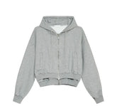 Mock Double Layer Boxy Zip-up Hoodie Newgew