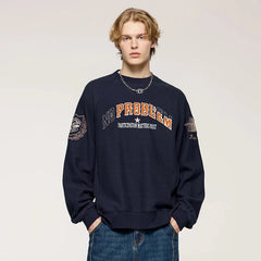 'No Problem' Varsity Applique Sweatshirt Newgew
