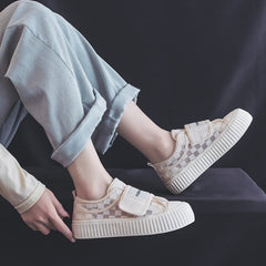 Style White Female Mesh Breathable Leisure Canvas Shoes Newgew