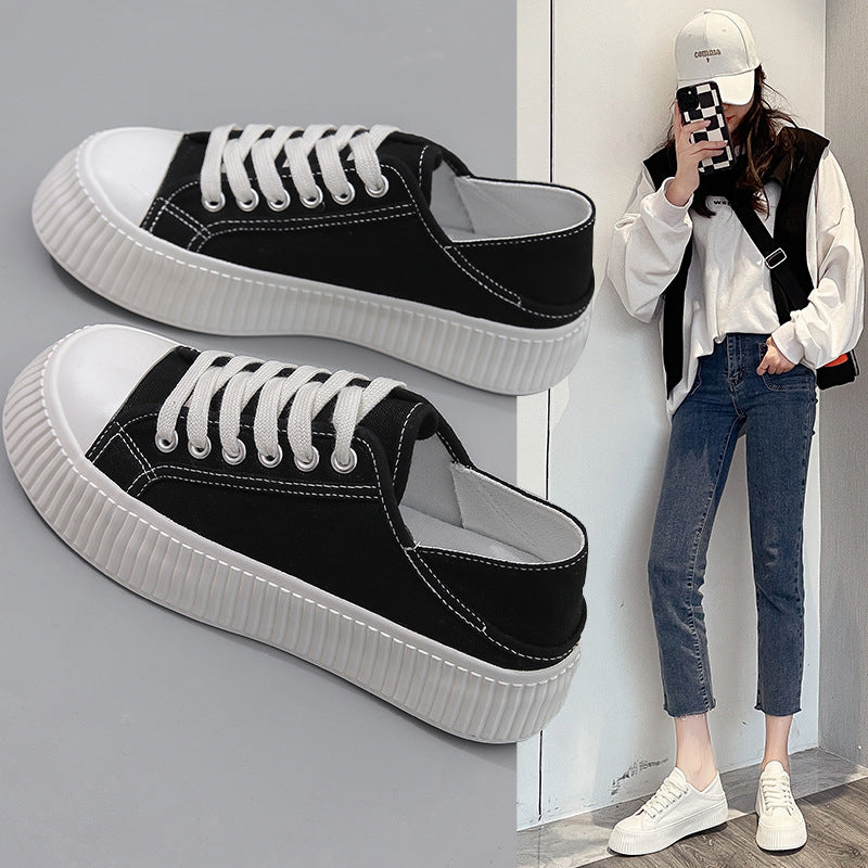 Women's Spring Trendy Easy Wear Cloth Canvas Shoes Newgew