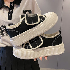 Trendy Spring Platform White Big Head Canvas Shoes Newgew