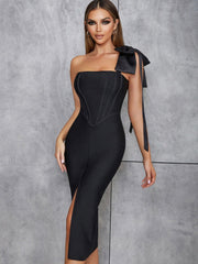 One Shoulder Cut Out Slit Dress Newgew Dresses