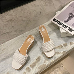 Retro straw platform slippers NewGew