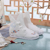 Women's Embroidered Height Increasing Insole Ethnic Style Boots Newgew