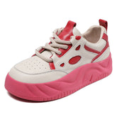 Women Fashion Leather Thick Soled Casual Shoes Newgew Shoes