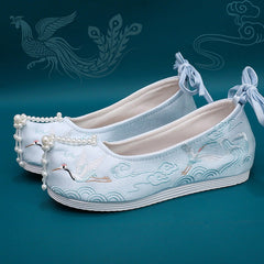 Women's Han Clothing Ancient Style Summer With Height Canvas Shoes Newgew