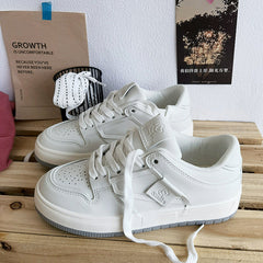 Women's Thick Bottom Korean Style Flat White Women's Shoes Newgew