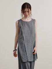 Tie-Dye Jacquard Sleeveless Mini Dress Newgew Dresses