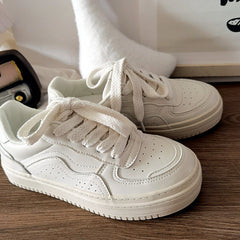 Women's Autumn White Flat Summer Breathable Versatile Canvas Shoes Newgew