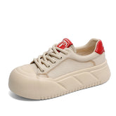 Women Minimalist Color Matching Leather Casual Shoes Newgew Shoes