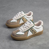 Women Patchwork Leather Flat Casual Training Shoes Newgew Shoes