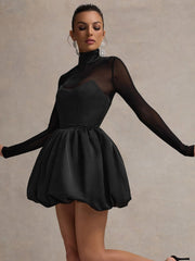 Sheer Paneled Tulip Dress Newgew Dresses