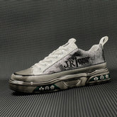 Men Stylish Glossy Leather Flat Casual Skate Sneakers Newgew Shoes