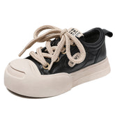 Women Leather Fashion Flat Casual Shoes Newgew Shoes