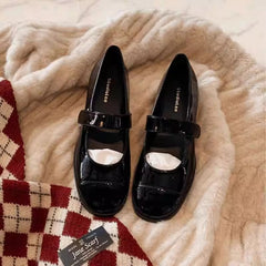 Classic Block Heel Mary Jane Shoes Newgew
