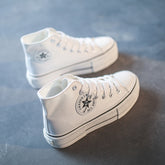Women's Spring Platform White Trend Cloth Canvas Shoes Newgew