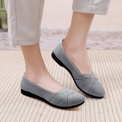 Women's Sole Ceremonial Polyurethane Old Cloth Low-cut Canvas Shoes Newgew