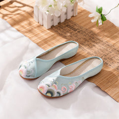 Women's Smooth Elegant Soft Bottom Embroidered Cloth Canvas Shoes Newgew