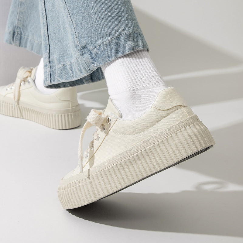 Women's Style Spring Simple Height Increasing Big Canvas Shoes Newgew