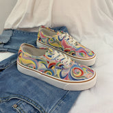 Female Korean Style Low Top Trendy Thick-soled Canvas Shoes Newgew