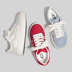 Comfortable Slouchy Women's Flat Red Fashionable Canvas Shoes Newgew