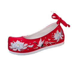 Unique Tan Ancient Style Flat Costume Canvas Shoes Newgew