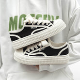 Women's Classic Style Round Head Thick Bottom Canvas Shoes Newgew