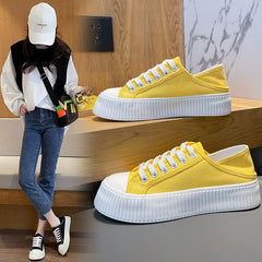 Women's Spring Trendy Easy Wear Cloth Canvas Shoes Newgew