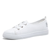 Women's Slip-on Summer White Flat Skateboard Korean Canvas Shoes Newgew