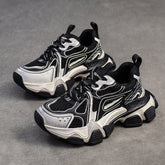 Women Retro Patchwork Chunky Platform Casual Shoes Newgew Shoes