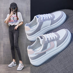Women's Spring Korean Style Fashionable Flat Bottom Canvas Shoes Newgew