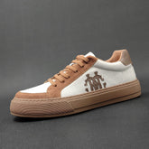 Men Fashion Patchwork Leather Flat Casual Shoes Newgew Shoes