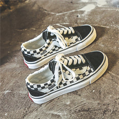 Innovative And White Plaid Niche Canvas Shoes Newgew