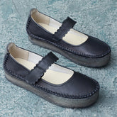 Women Retro Leather Minimalism Soft Casual Shoes Newgew Shoes