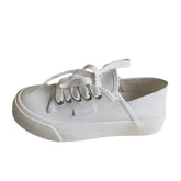 Women's Summer Thin Retro Breathable White Wild Canvas Shoes Newgew