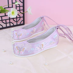 Women's Ancient Style Height Increasing Insole Canvas Shoes Newgew