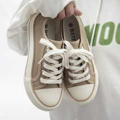 Women's Fashionable Spring Versatile Korean Style Platform Canvas Shoes Newgew