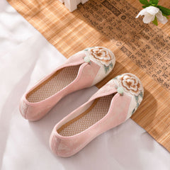Women's Low Chinese Cheongsam Pumps Height Increasing Canvas Shoes Newgew