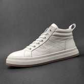 Men Fashion Breathable Leather Casual High Top Shoes Newgew Shoes