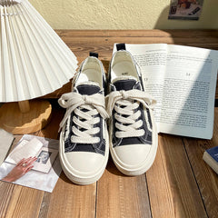 Women's Classic Style Summer Thick Bottom Versatile Canvas Shoes Newgew